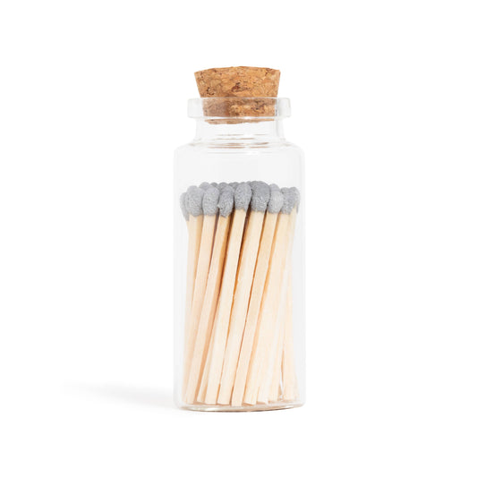 Grey Matches in Medium Corked Vial